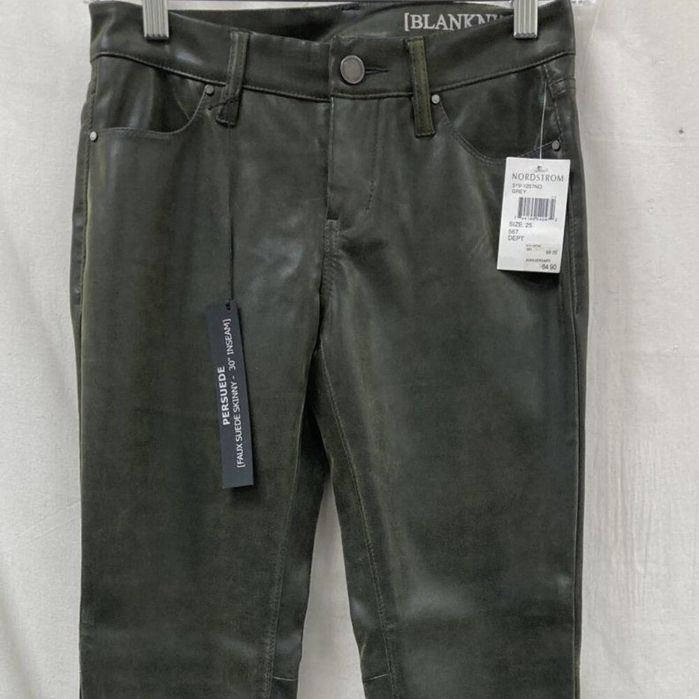 NWT BlankNYC grey faux leather skinny jeans, size 25